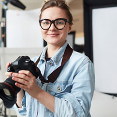 Female photographer with camera